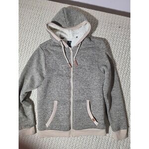 Buffalo David Bitton Hoodie Mens Medium Grey Excellent Sherpa Lined Full Zip